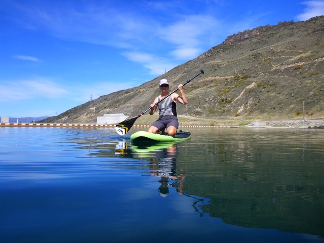 Jude still Just Chilling out on Lake Dunstan, Burtons Creek.